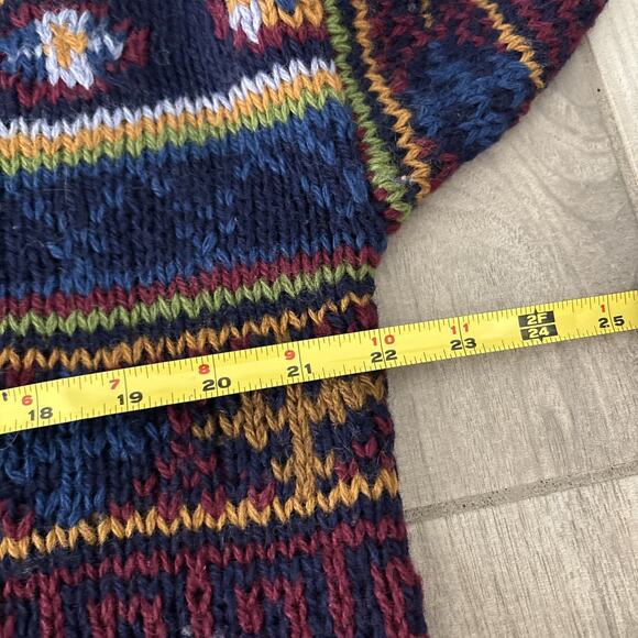 Vintage Susann D Women's Sheltand Wool Sweater Size L Geometric Design Hong Kong - Picture 6 of 8